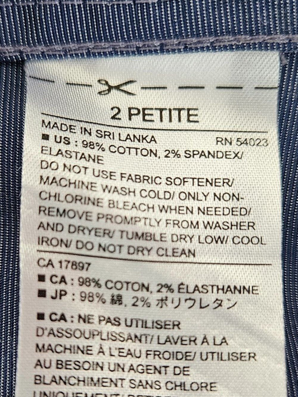 Banana Republic Tailored Fit Button Front Dress Shirt Indigo 2 Petite - Picture 6 of 7